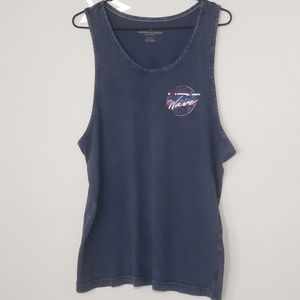 American Eagle Outfitters Tank Top Distressed Blue